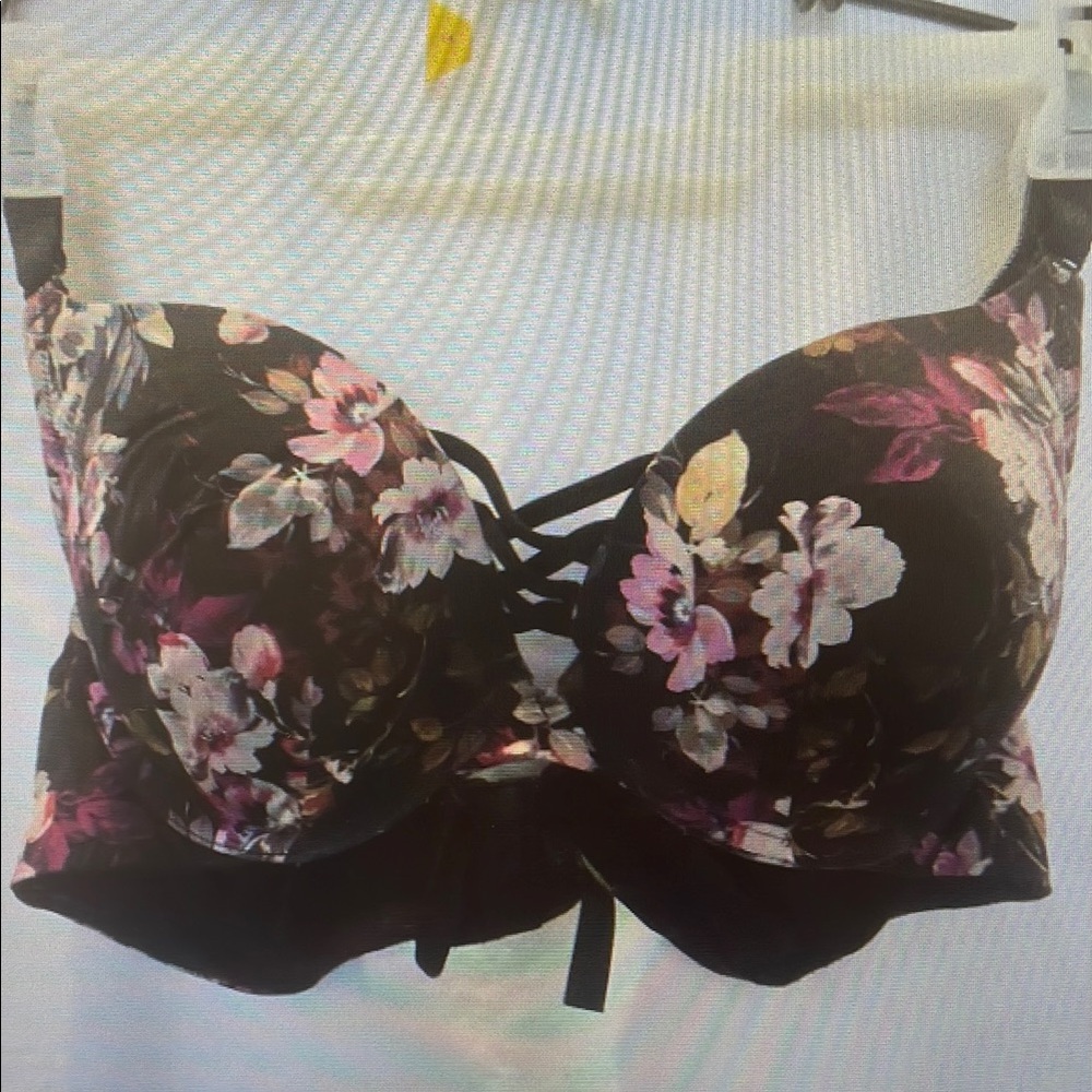 Floral Lace-Up Women's Bra